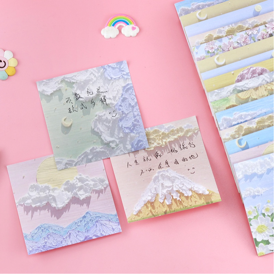 【GOGOMART】Sticky Note Memo Tempel Motif Pemandangan 3 Dimensi - Pemandangan