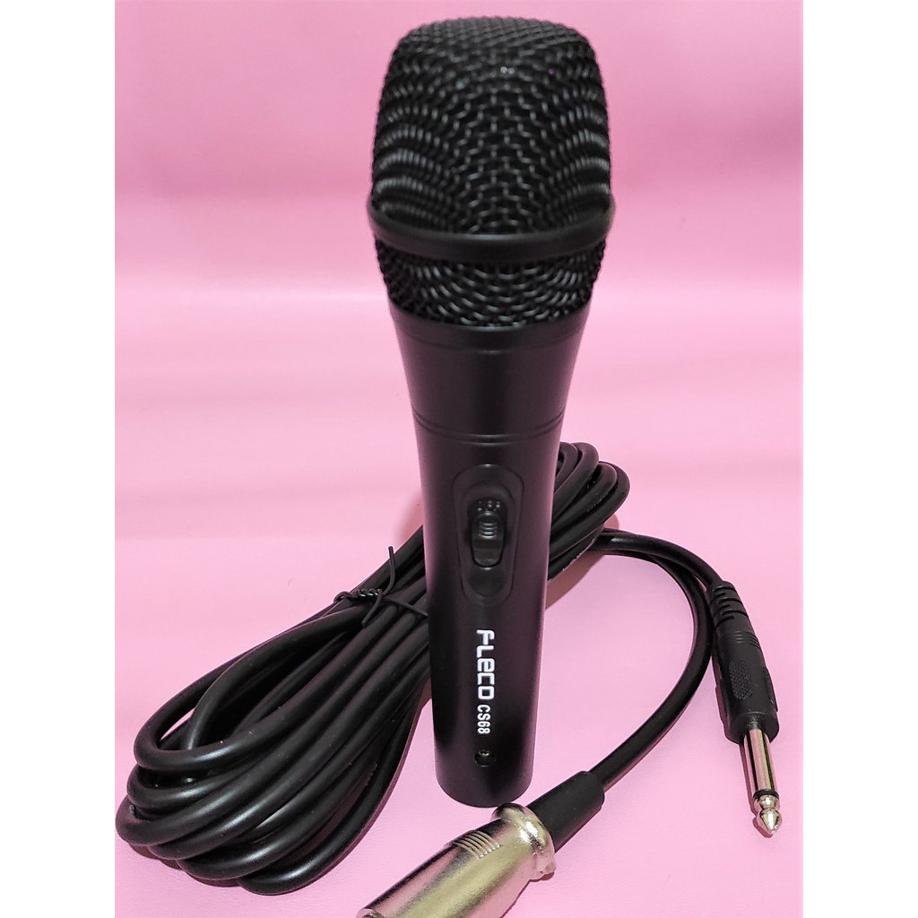 Fleco SC-68 Dengan Kabel Mikrofon Dynamic Microphone Mic Karaoke Profesional Microphone / Mik Mikrofon Mikrophone Kabel Jack Besar 6.5mm Fleco SC68 | FMS