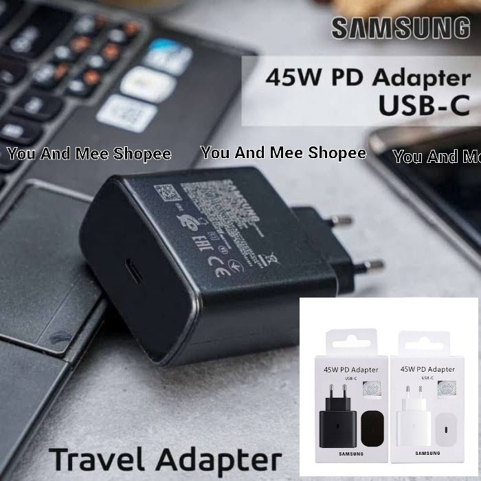 Original 100% 45W Adaptor SUPER Fast Charging &quot;Kepala Charger&quot; Samsung USB C Type Galaxy Note 20 20Ultra 10 10+ 9 8 S23 Plus S22 Ultra S21 S20 S10 Lite S9 S8 Travel Chargeran HP Isi Daya Cepat ORI ASLI Pengisian Bagus Sekali 3.0 A 5.0 V 5G 45 W AN Persen