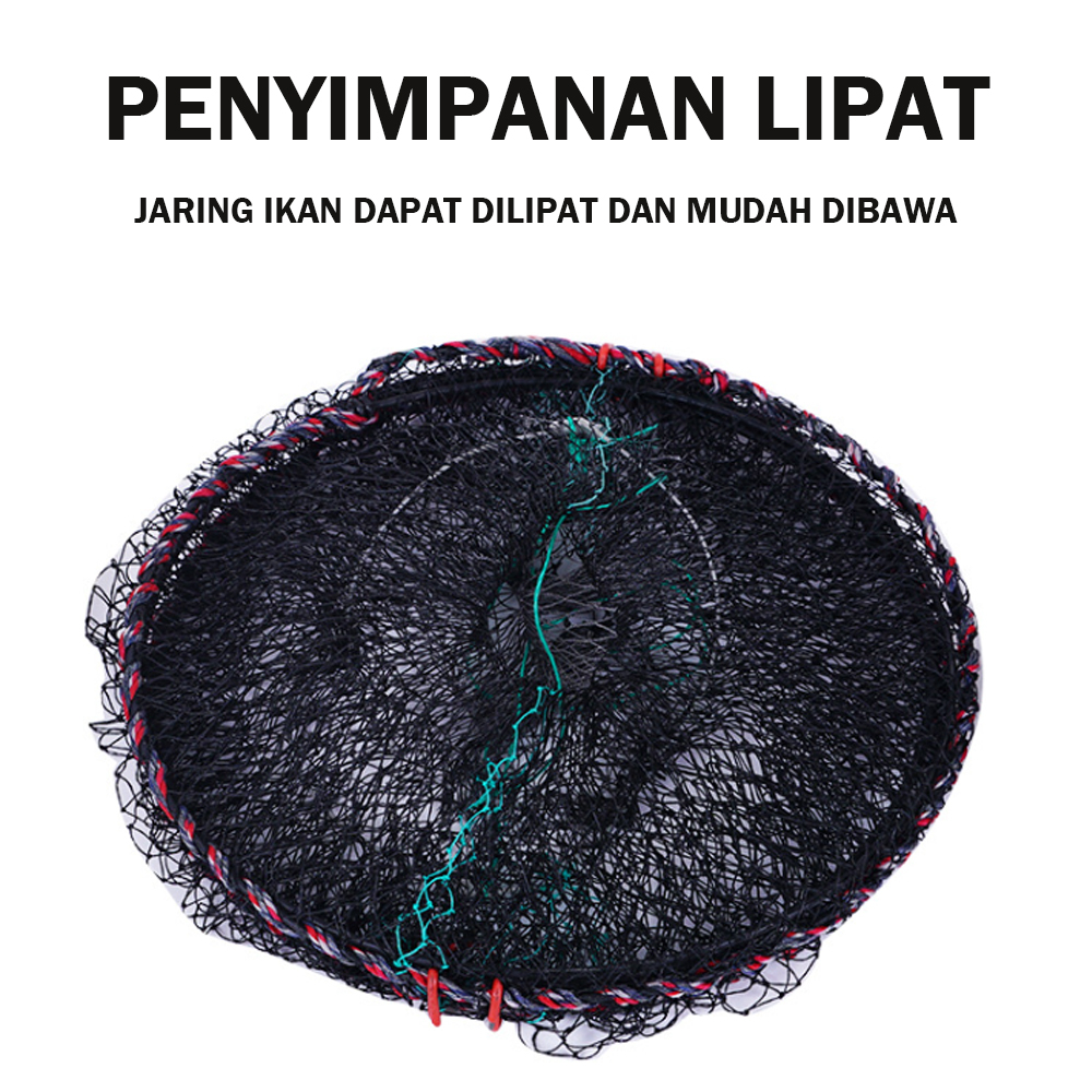 RB Bubu Jaring Perangkap Ikan Udang Kepiting Lobster / Bubu Ikan Lipat Bulat / Jaring Ikan Udang