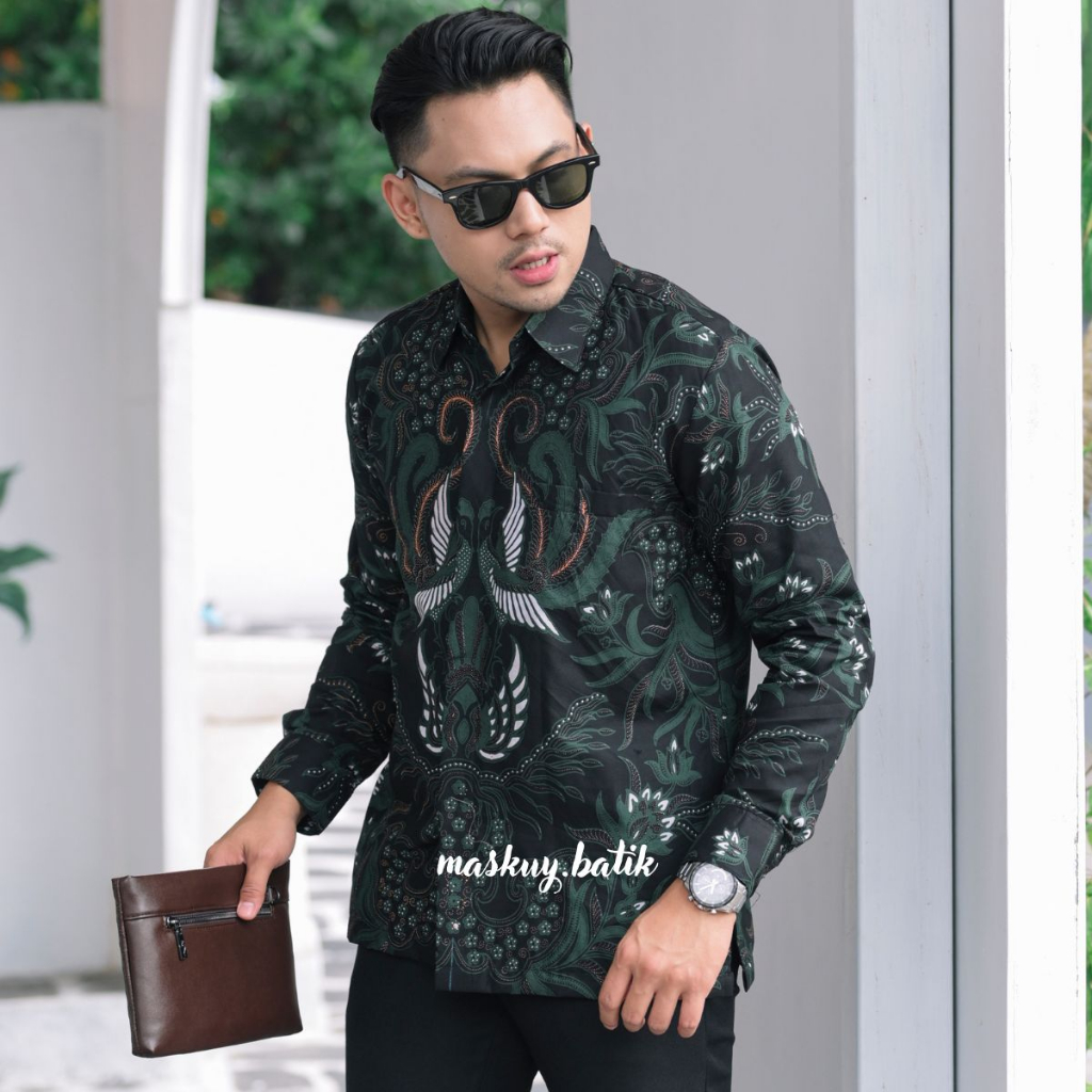 TIRTA Baju Batik Pria Lengan Panjang Slim Fit Kemeja Premium Full Furing Katun Formal Cowok keren S M L XL XXL Lamaran Tunangan