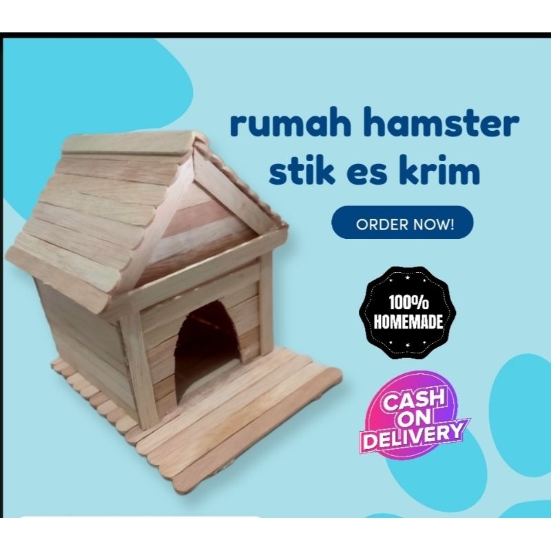 rumah hamster stik es krim kandang hamster lucu kerajinan tangan