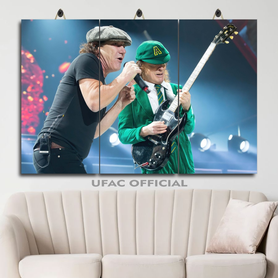 POSTER RUANG GAMING AC DC BAND 45X30 MULTIPANEL | DEKORASI RUANG CUSTOM BON SCOTT BAND AC DC | BINGK
