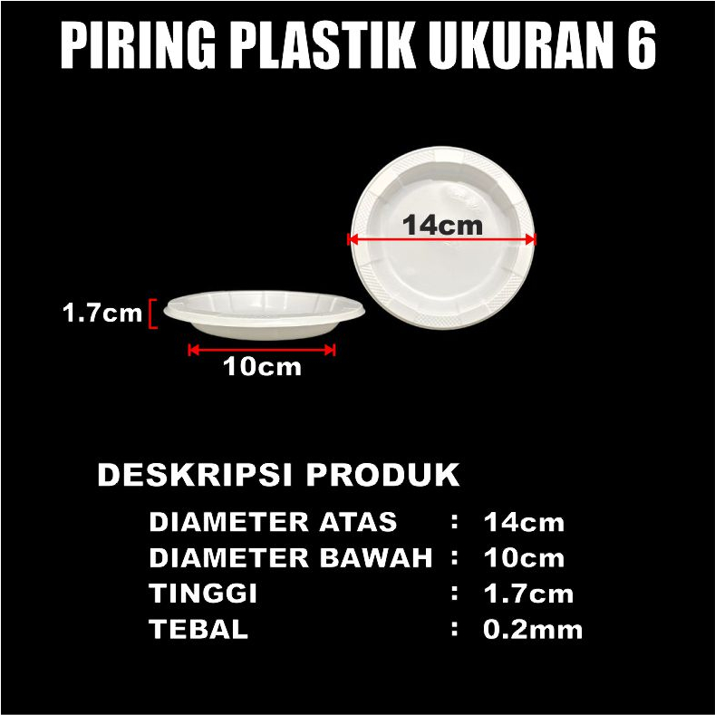 Piring Plastik 2000pcs Uk 6 Kecil S Per Dus Party Kue Makan Murah P6 Warna Putih Sekali Pakai