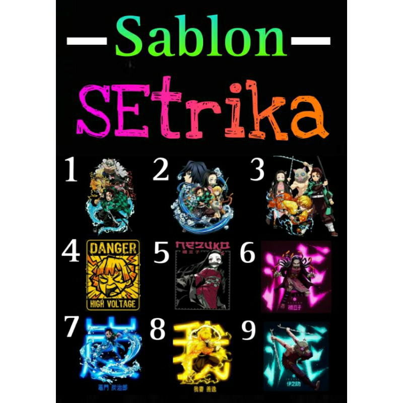 

Sablon Setrika karakter anime kimetsu no yaiba ukuran 15cm