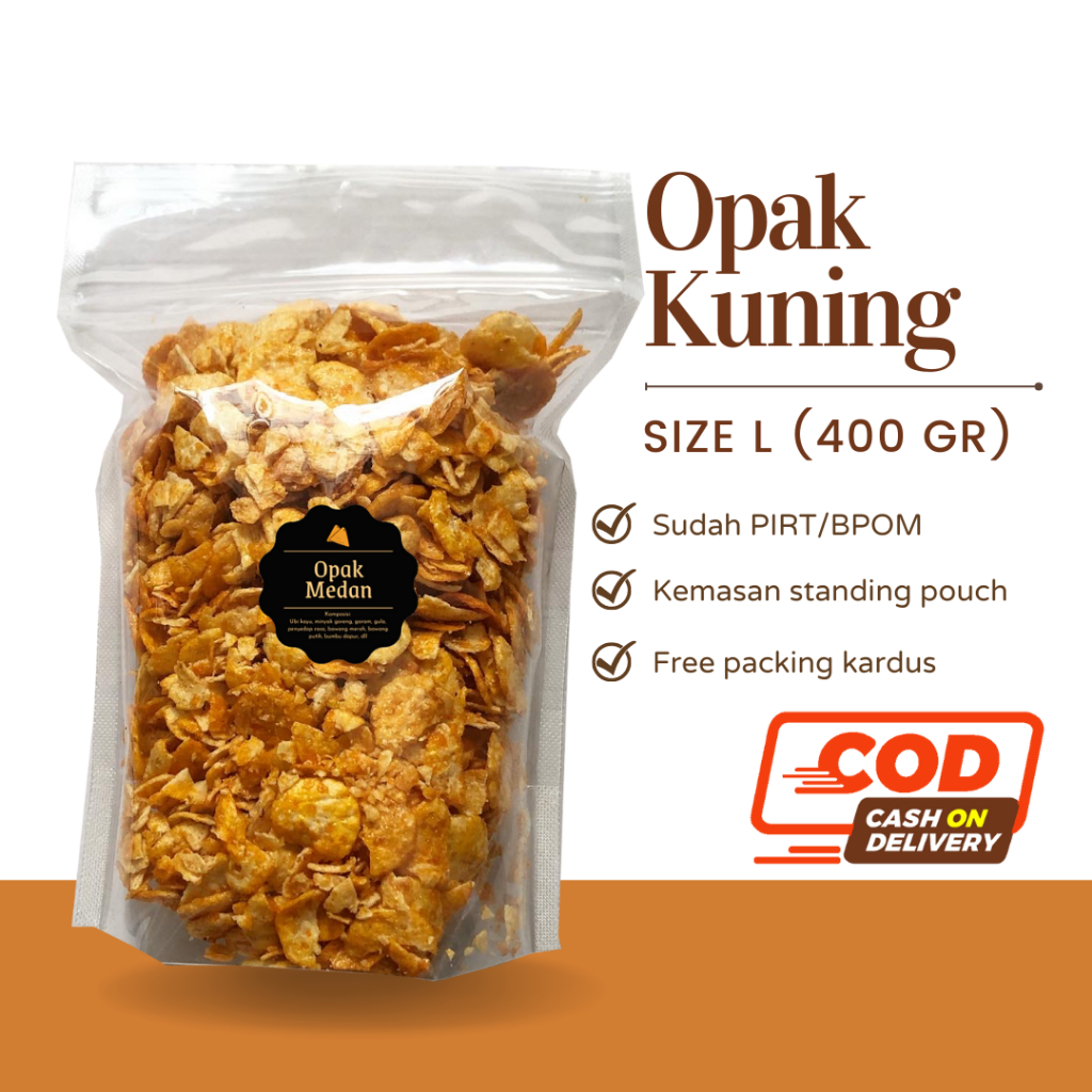 [DELISH SNACKS] Opak Medan (L) 400gr / Snack Cemilan Camilan Pedas Manis / Opak Singkong Mini Merah / Kuning