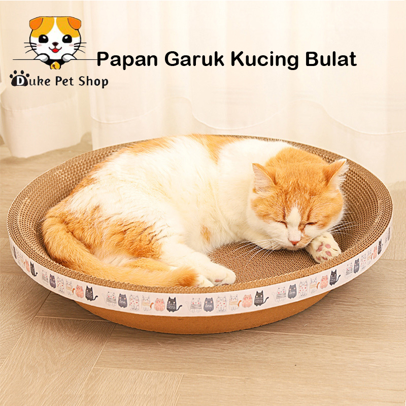 Papan Garuk Kucing Bulat Besar Mainan Kucing Papan Gores Tambahan Tebal Garukan Hewan Peliharaan