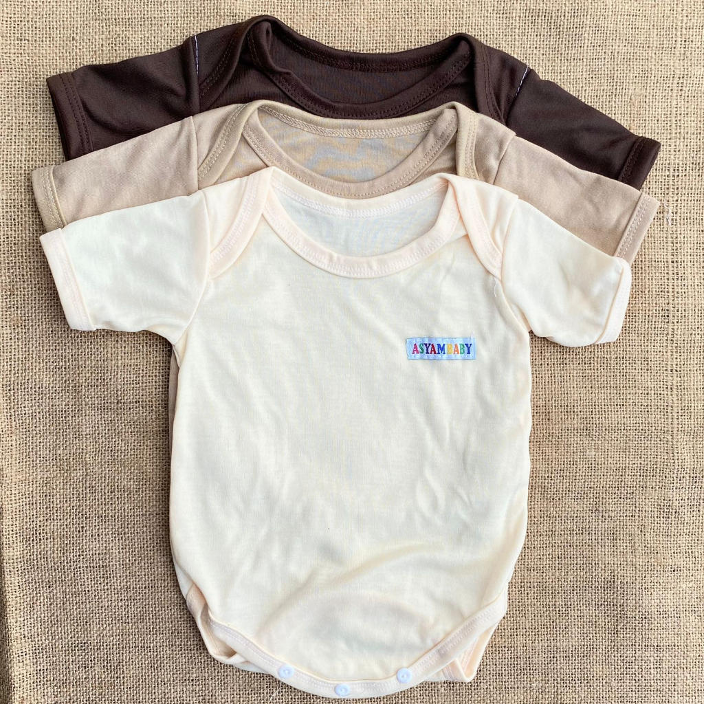 3 Pcs Jumper Bayi Baju Kodok Bayi Jumsuit Bayi Jumper Bodysuit Bayi Asyam Baby