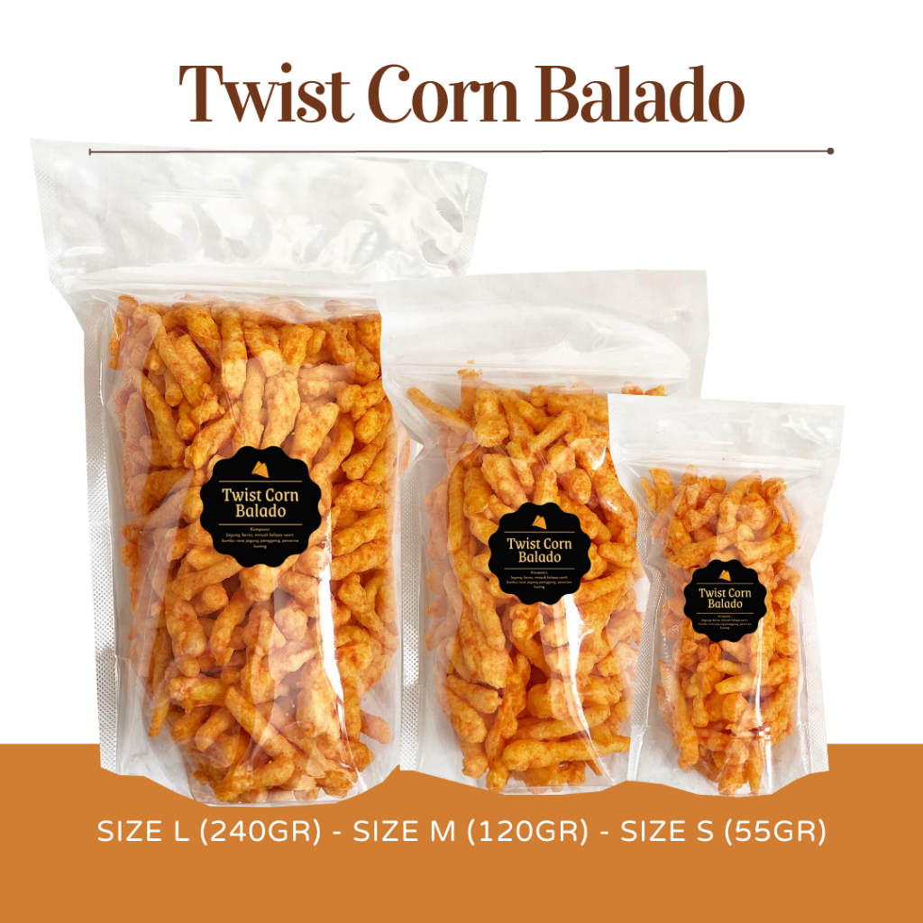 [DELISH SNACKS] Twist Corn Ori / Balado (S) 55gr / Snack Cemilan / Camilan Makanan Ringan / Asin Gurih Cheetos