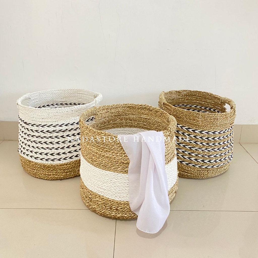 NADASTRORE-KERANJANG LAUNDRY MODEL BOWL/LAUNDRY BASKETSEAGRASS BOWL/KERANJANG BAJU KOTOR