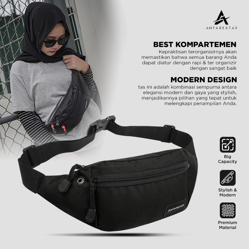 Tas Selempang Waist Bag Olahraga Pria Antarestar Tas Pinggang Tas Waistbag Tas Slempang Pria Keren