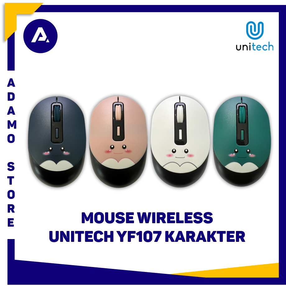 Mouse Wireless Unitech Karakter YF107 Slim Silent Click 2.4Ghz Mouse