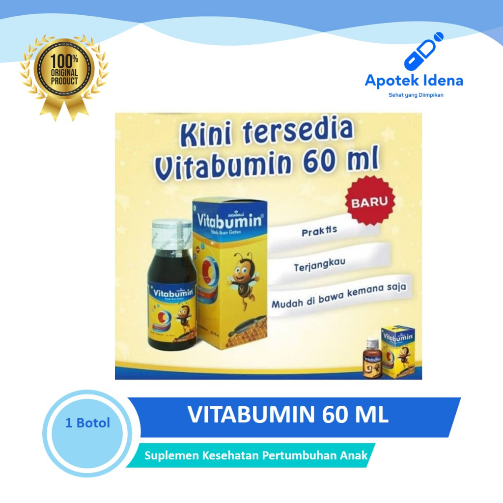 Vitabumin Vitamin Untuk Bayi dan Anak Madu Ikan Gabus Sirup 60 ml Penambah Nafsu Makan