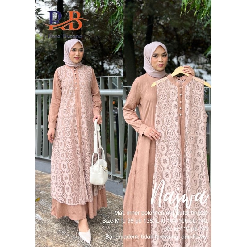 Gamis Cardigan Brukat Andjani Original Butik