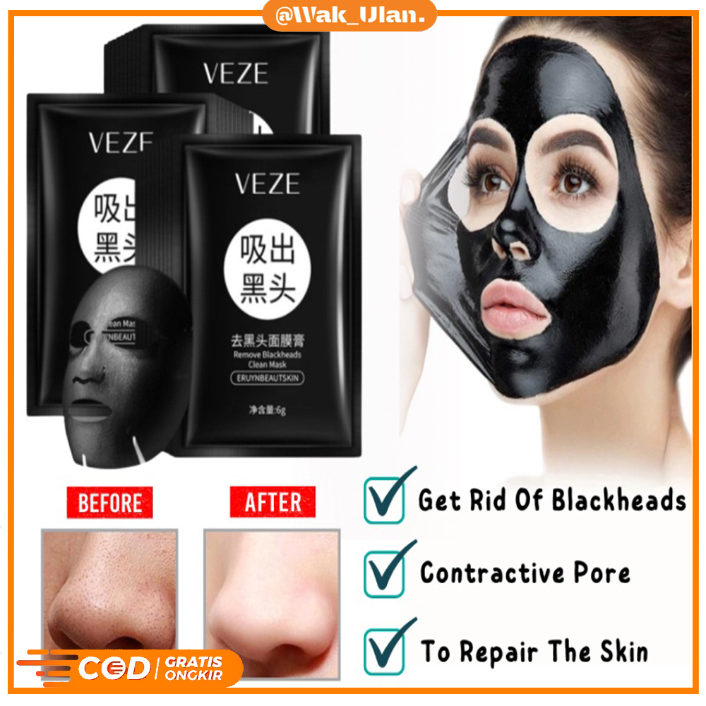 Masker Komedo Sachet Veze 6gr Peel Off Mask / Masker Lumpur Facial Pengangkat Komedo Kulit mati Black Head / Remove Blackhead