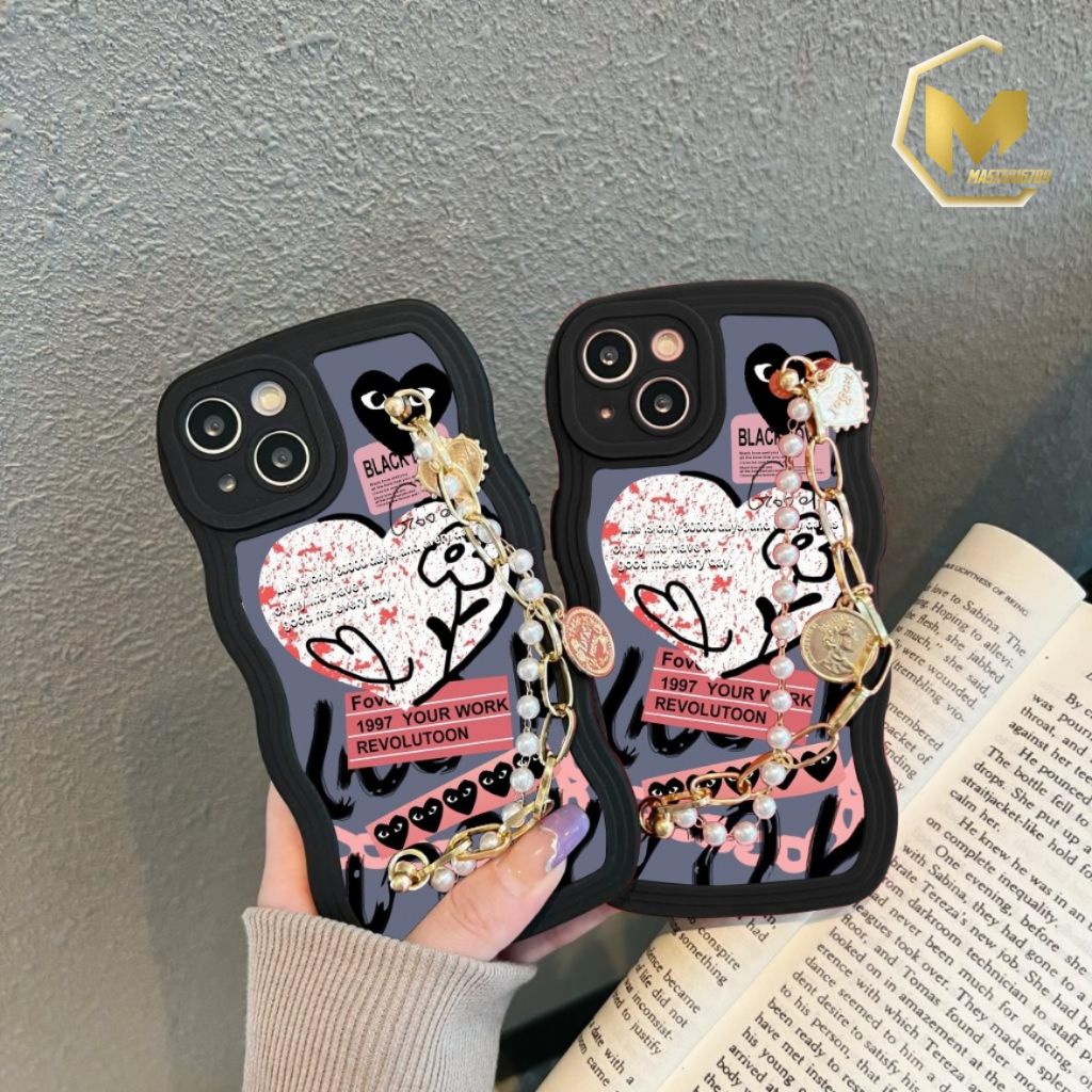 GC44 GC53 CASE CASING SOFTCASE SILIKON WAVY WAVE AESTETHIC RANTAI MUTIARA GRIP FOR  VIVO Y02 Y02T Y12 Y15 Y17 Y15S Y01 Y16 Y02S 4G Y20 Y12S Y20I Y20S MA4927