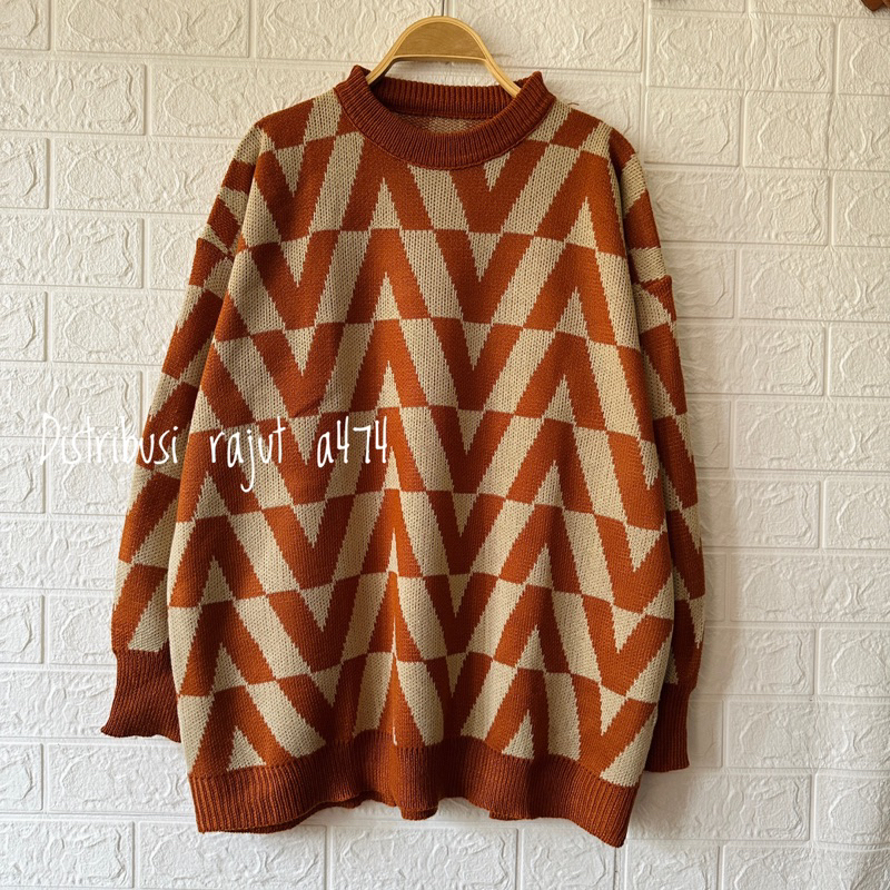 NUNO KNIT SWEATER RAJUT OVERSIZE VERONIKA TOP ATASAN LENGAN PANJANG