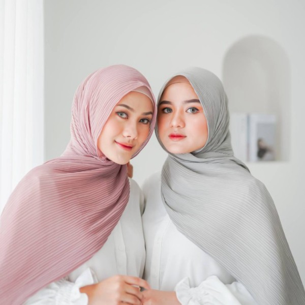 Hijab Pashmina Plisket Mercy - Kerudung Pashmina Plisket full Lidi Premium - Jilbab Pashmina Plisket Termurah