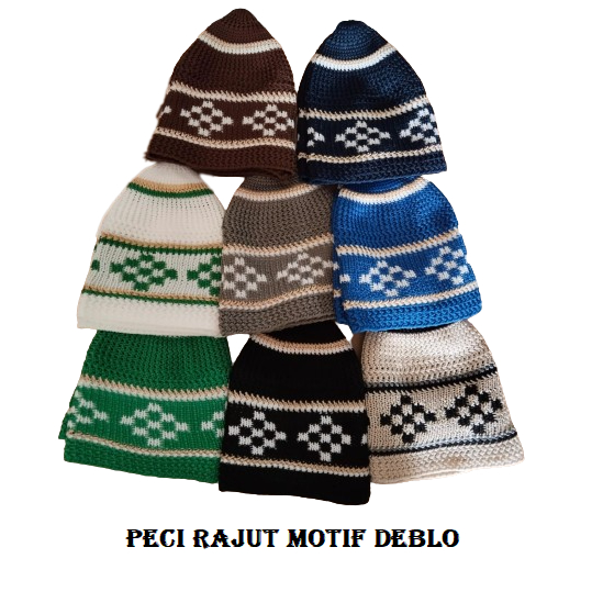 PECI RAJUT MOTIF DEBLO / KOPIAH RAJUT / KOPIYAH MOTIF