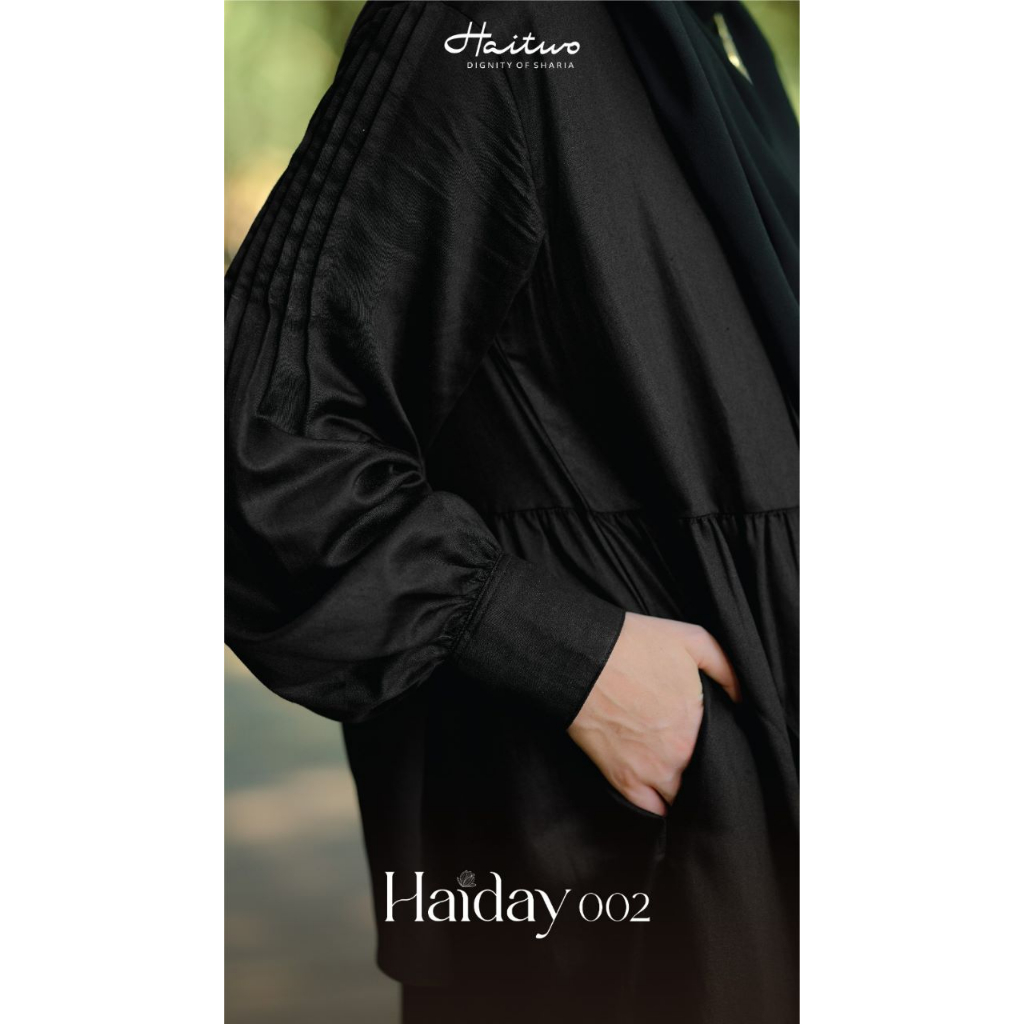 Haitwo HAIDAY 02 Material Cotton  Gamis Kondangan Simple Kekinian bisa COD Terbaru Mewah