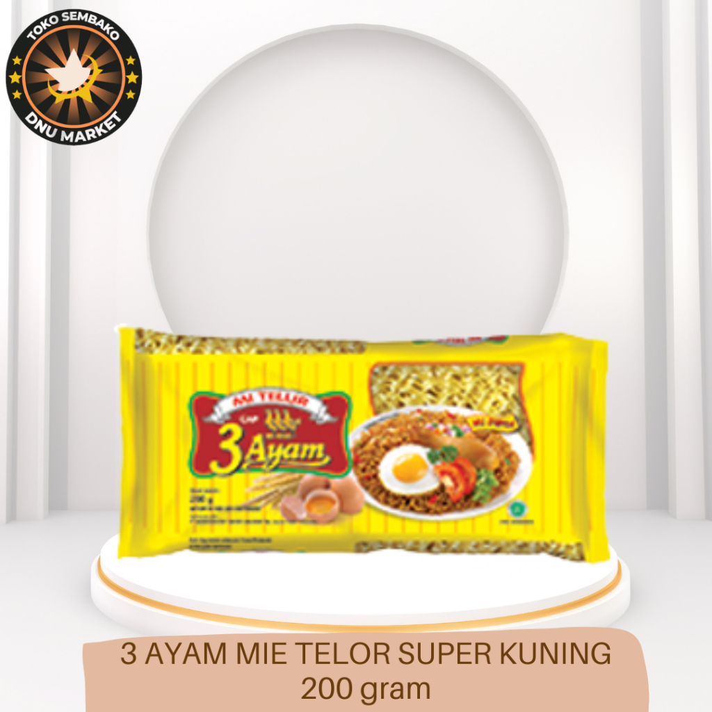 

MIE TELOR | 3 AYAM MIE TELOR SUPER KUNING | 200gram