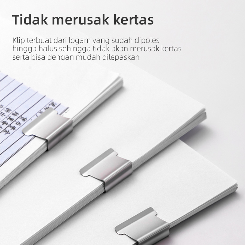 Nusign Fastener / Binder Clip / Penjepit Kertas Otomatis Gratis 8 Buah Clip NS085