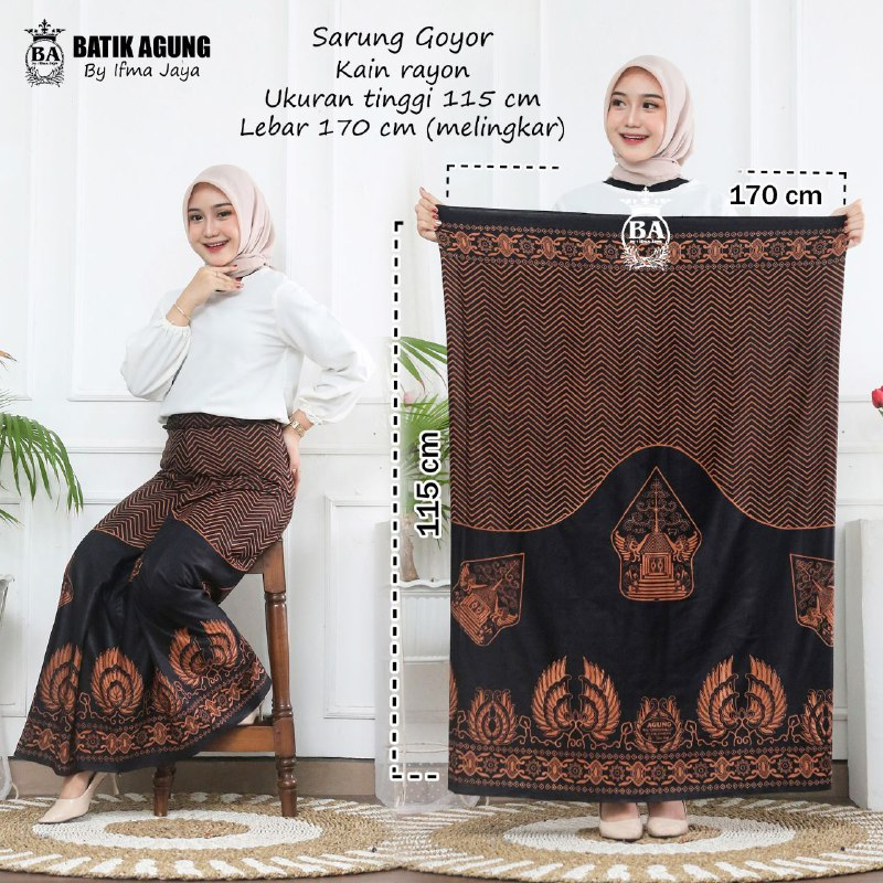 SARUNG BATIK AGUNG HITAM CABUTAN MOTIF GUNUNGAN WAYANG SARUNG BATIK PEKALONGAN SARUNG SANTRI PUTRI SARUNG SANTUNG SARUNG BATIK SANTRIWATI SARUNG WANITA SARUNG SANTUNG SARUNG BATIK