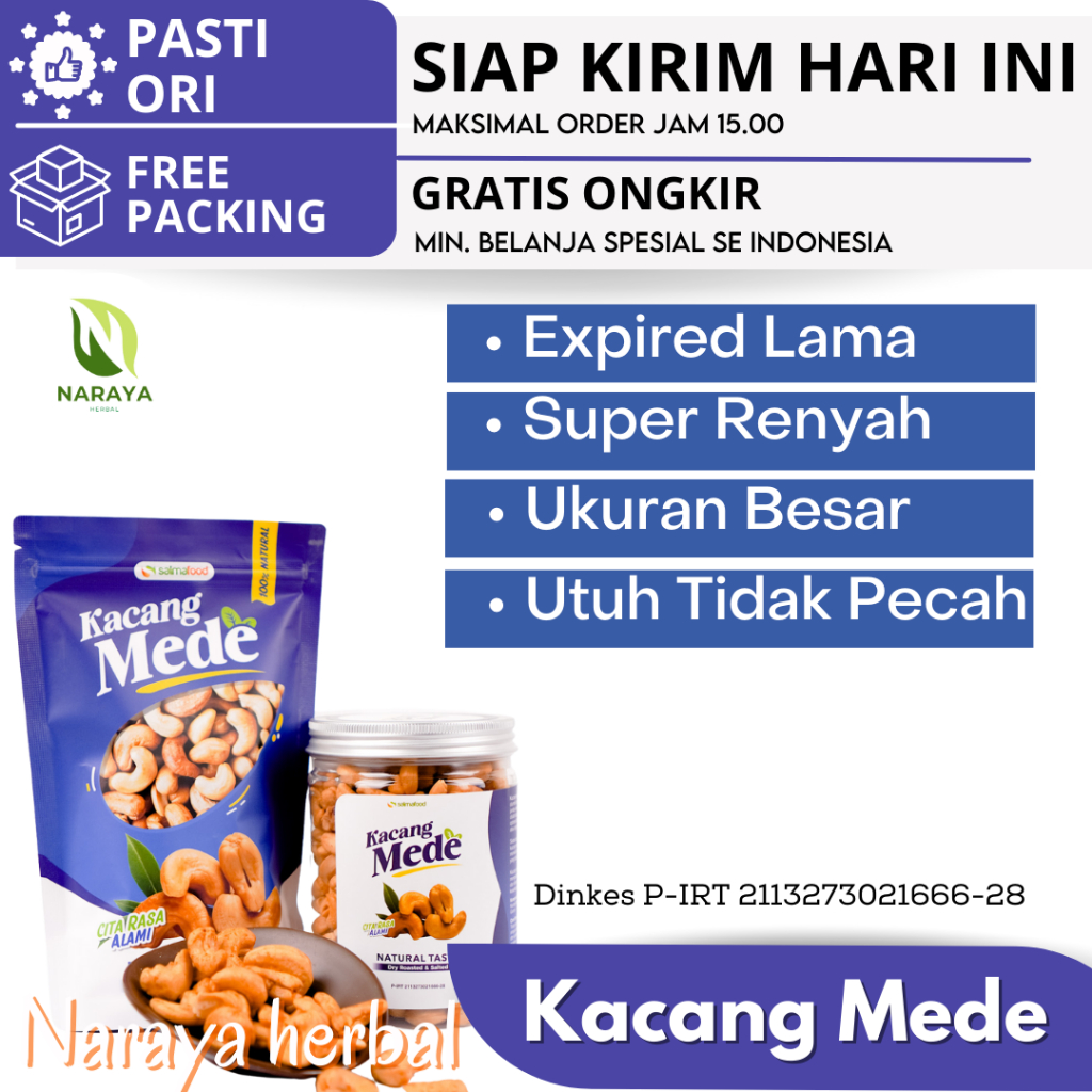 

Kacang MEDE METE Roasted / Mede Panggang UTUH Matang / Original