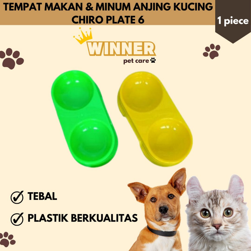 Chiro Plate 6 Tempat Makan Minum Anjing Kucing Double