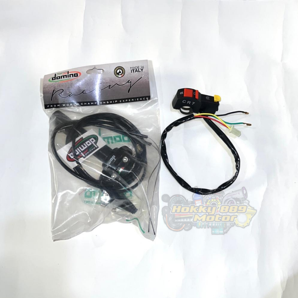 Paket Promo Gas Spontan Domino 2kabel Plus Saklar 3 Fungsi Universal Motor Crf Klx Vixion Bebek Racing