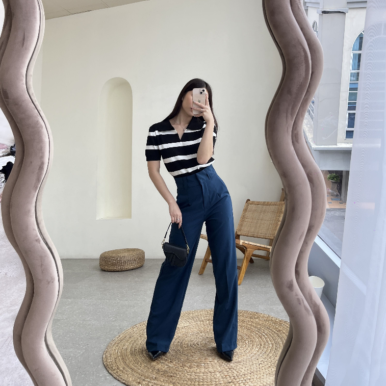 Gail Knit Top / Atasan Polo / Blouse Rajut / Casual Top / Korean Style