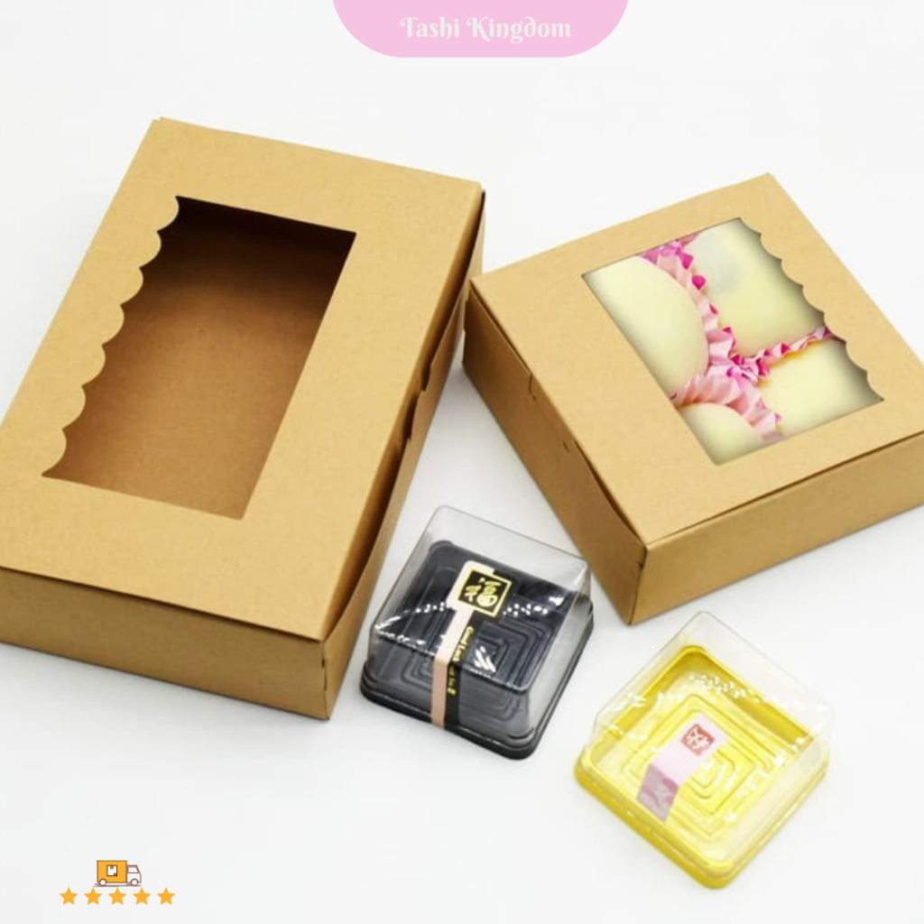 

Kotak Coklat CupCake Kotak Mika Kemasan Cake Kotak Kue Persegi Kotak Box Mika