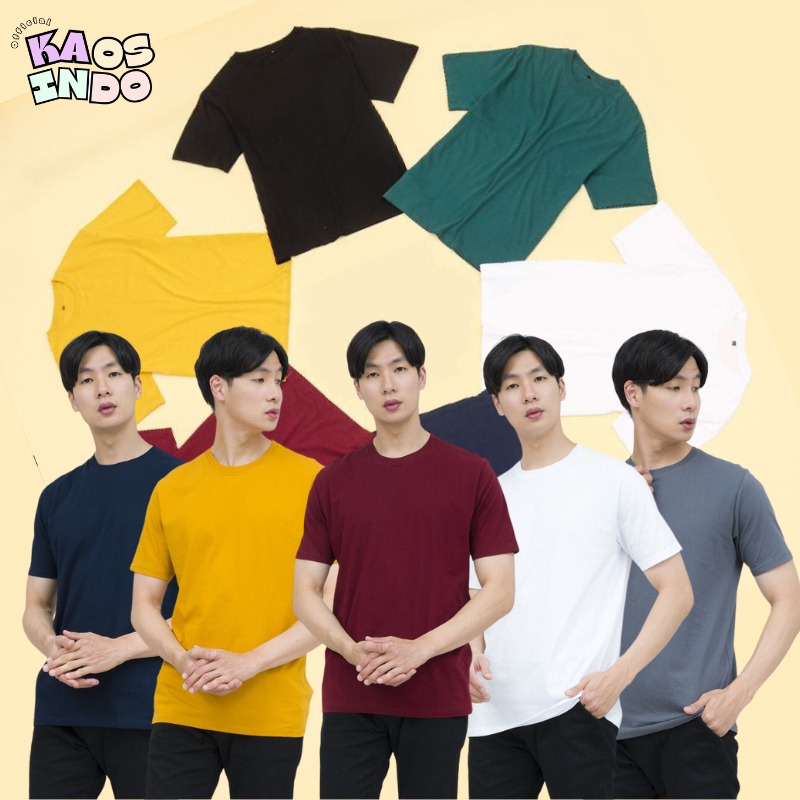 KAOS POLOS COTTON COMBED PREMIUM - KAOS PRIA WANITA - BAJU POLOS PRIA - KAOS LENGAN PENDEK PRIA ROUND NECK - BAJU LENGAN PENDEK