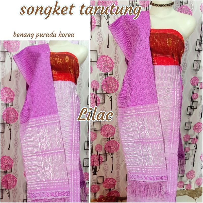 SONGKET TUMTUMAN TENUN TARUTUNG MEDAN WARNA LILAC