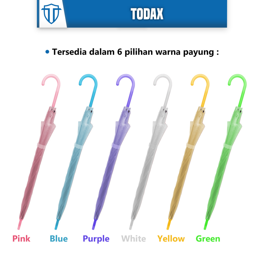 Payung Transparan Polos Warna Warni Payung Lipat Polos Warna Warni Bening