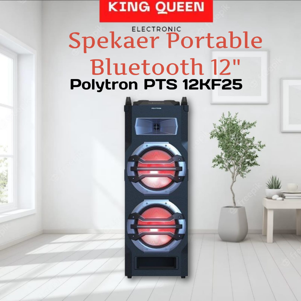 Speaker Portable Bluetooth 12" Polytron PTS 12KF25 (Trolley Spk, FM, Radio)
