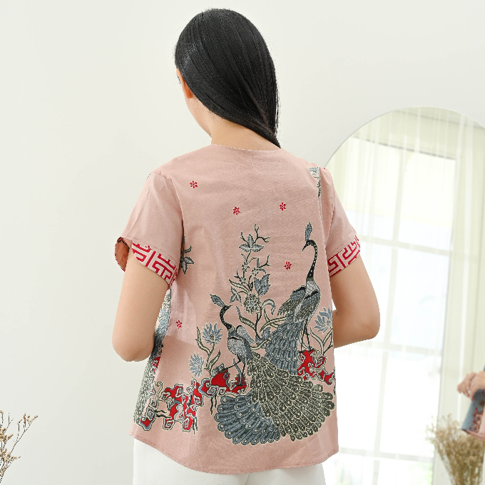 Atasan Batik 208 BBB/ Blouse Batik Wanita Modern /Baju imlek