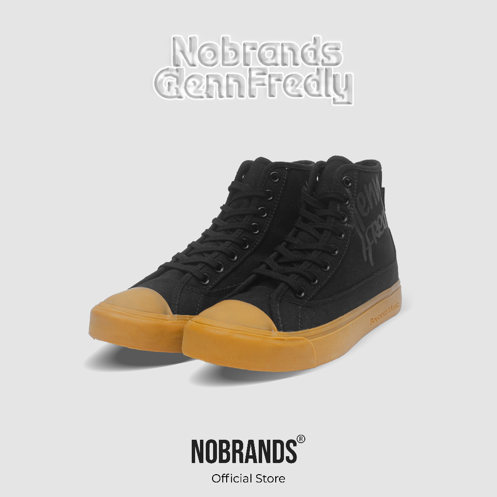 Nobrands Footwear X GLENN FREDLY Sepatu Kolaborasi Black Gum Terserah Sneakers Pria Wanita