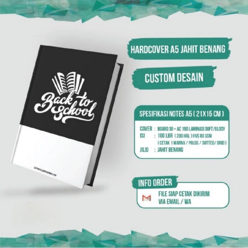 

Notes Hard Cover A5 Custom Jahit Benang