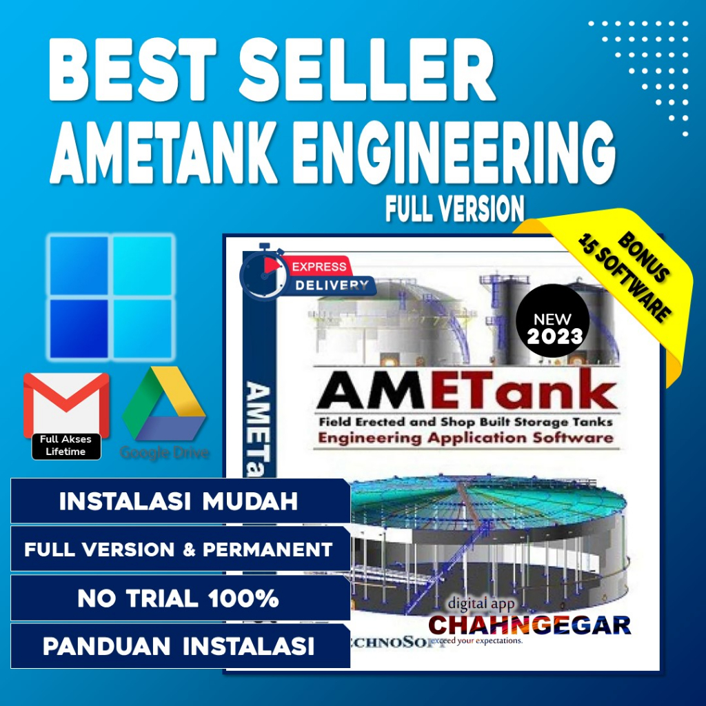 TechnoSoft AMETank 15 Full Version Lifetime Software Engineering Desain Pipa Tangki