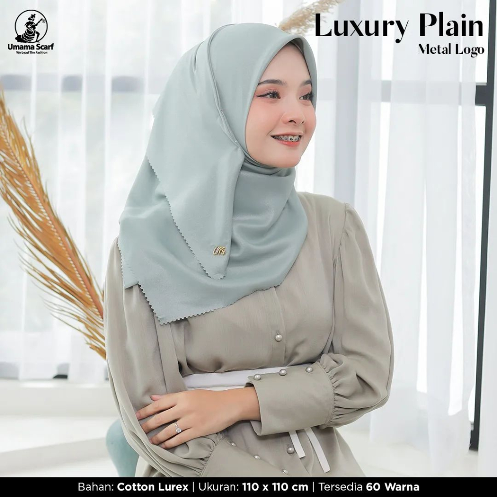 PART 3 LUXURY PLAIN HIJAB GLOWING GLITTER PREMIUM ORI UMAMA - SIZE 110CM JILBAB WISUDA KONDANGAN