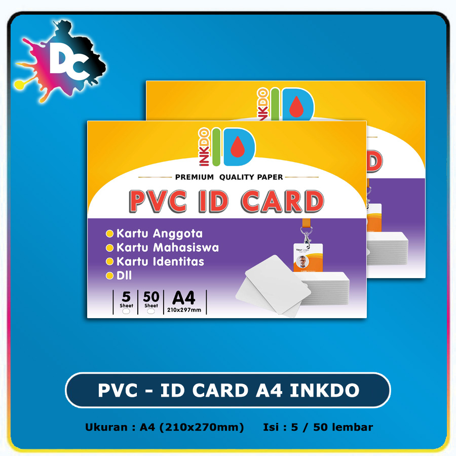 Kertas PVC Bahan ID Card Instan A4 isi 5 Lembar