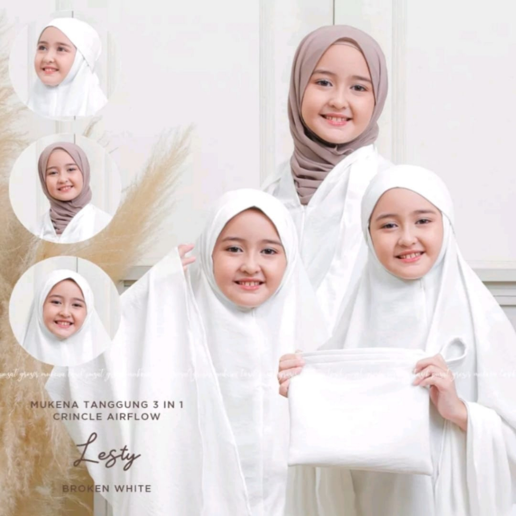 TOKO FLAM MUKENA ANAK TANGGUNG CRINKEL LESTY AIRFLOW 3 INI 1