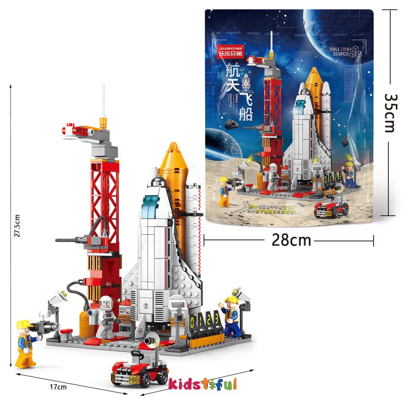 【Jakarta】Mainan Balok Space Shuttle Model Kapal Perang Untuk Anak Laki-Laki Mainan Balok Edukasi Anak Mainan Balok 3D