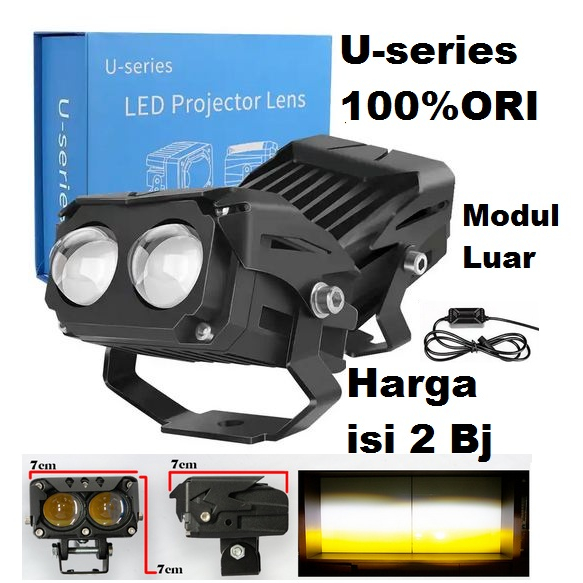 Lampu LED tembak sorot LASER SQL 2 MATA mini projector proji projie grill mobil motor gun mt27 U series u-series U10