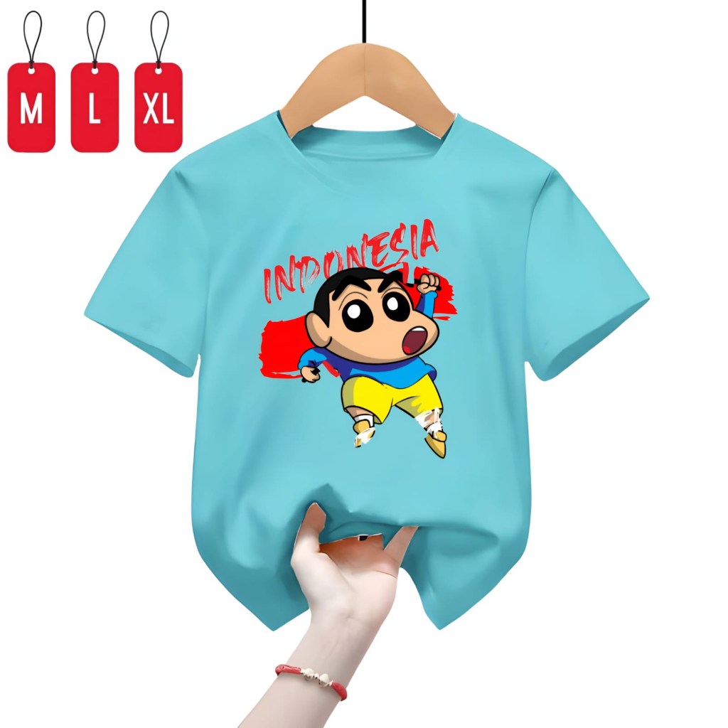 Kaos Baju Anak Anak Sincan Indonesia M,L,XL