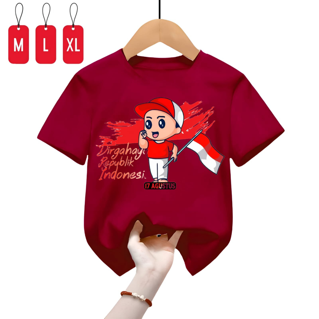 Kaos Baju Anak Dirgahayu 17 Agustus M,L,XL