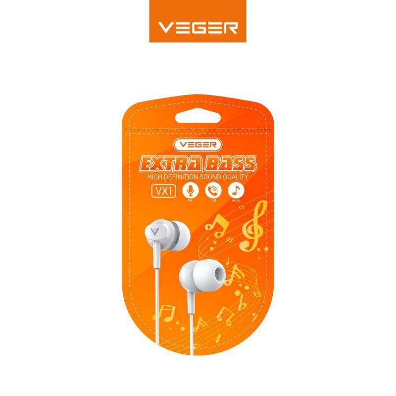 HF/ HEADSET VEGER VX1 HANDSFREE VEGER EXTRA BASS ORIGINAL
