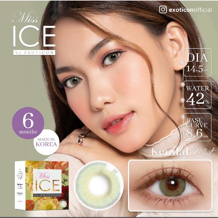 SOFTLENS X2 MISS ICE MINT BLUE BLACK BROWN NORMAL DIA 14.5 MM