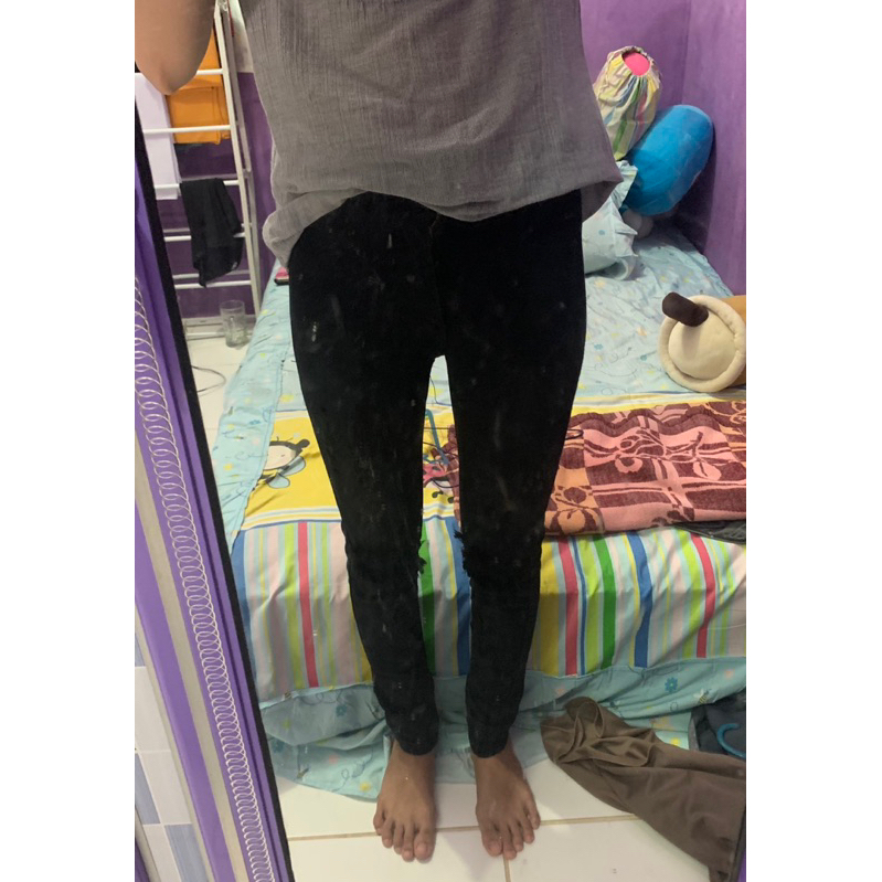 celana jeans wanita/celana jeans model koyak/jeans hitam